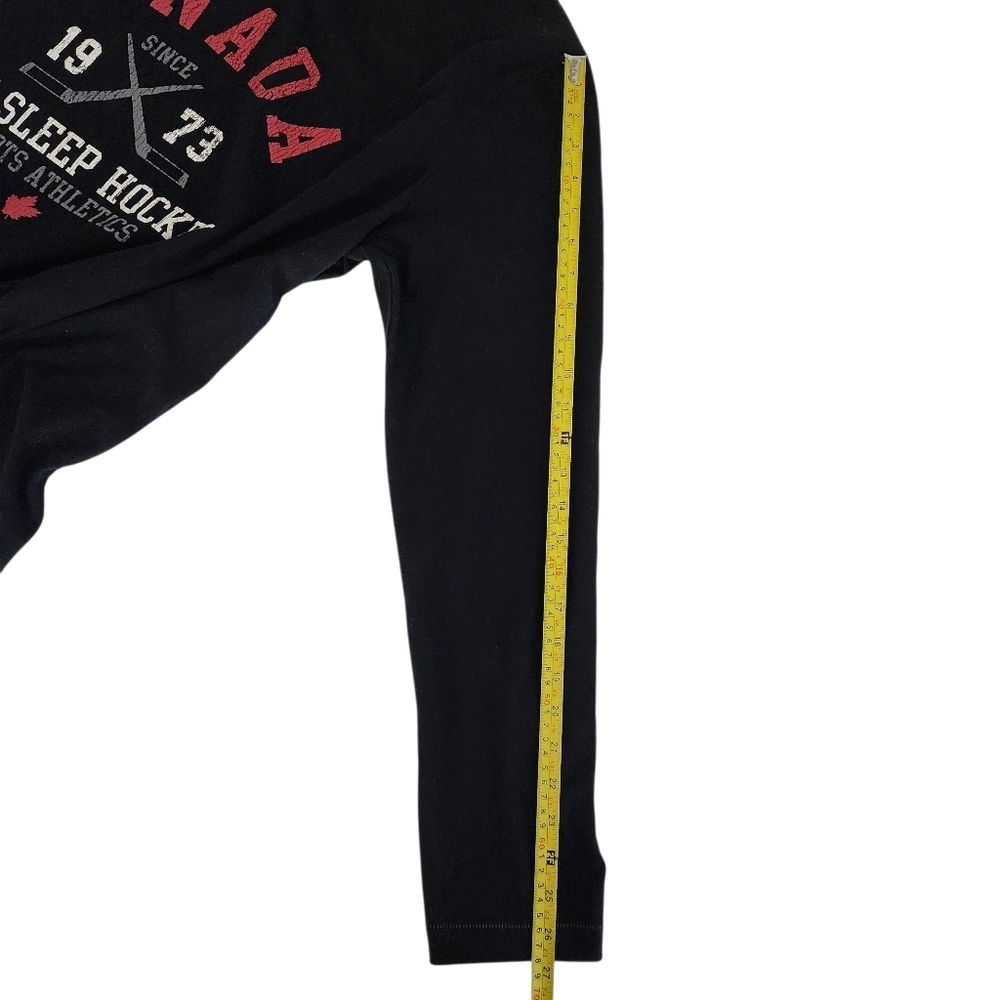ROOTS Black Canada Eat Sleep Hockey Long Sleeve Tee – athletic graphic top – xl - Picture 7 of 10